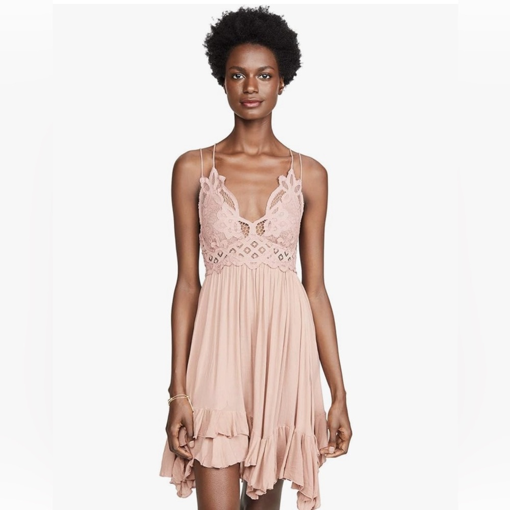 NWT Free People Adella Slip Dress, rose, size S